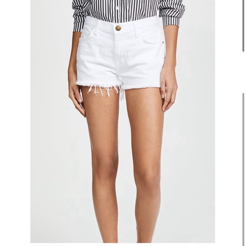 Current Elliot white denim shorts
